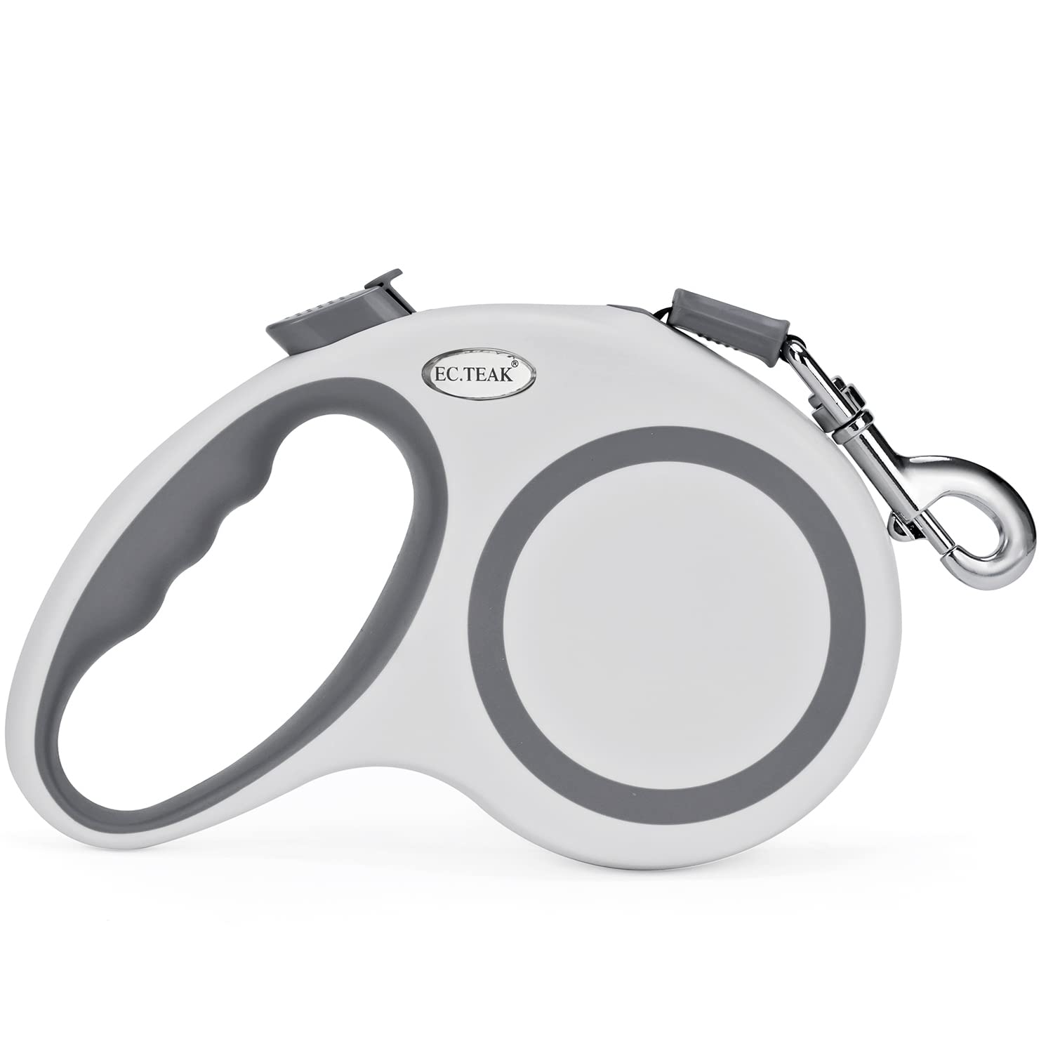EC.TEAK retractable leash for urban walks with smooth 360-degree tape movement.