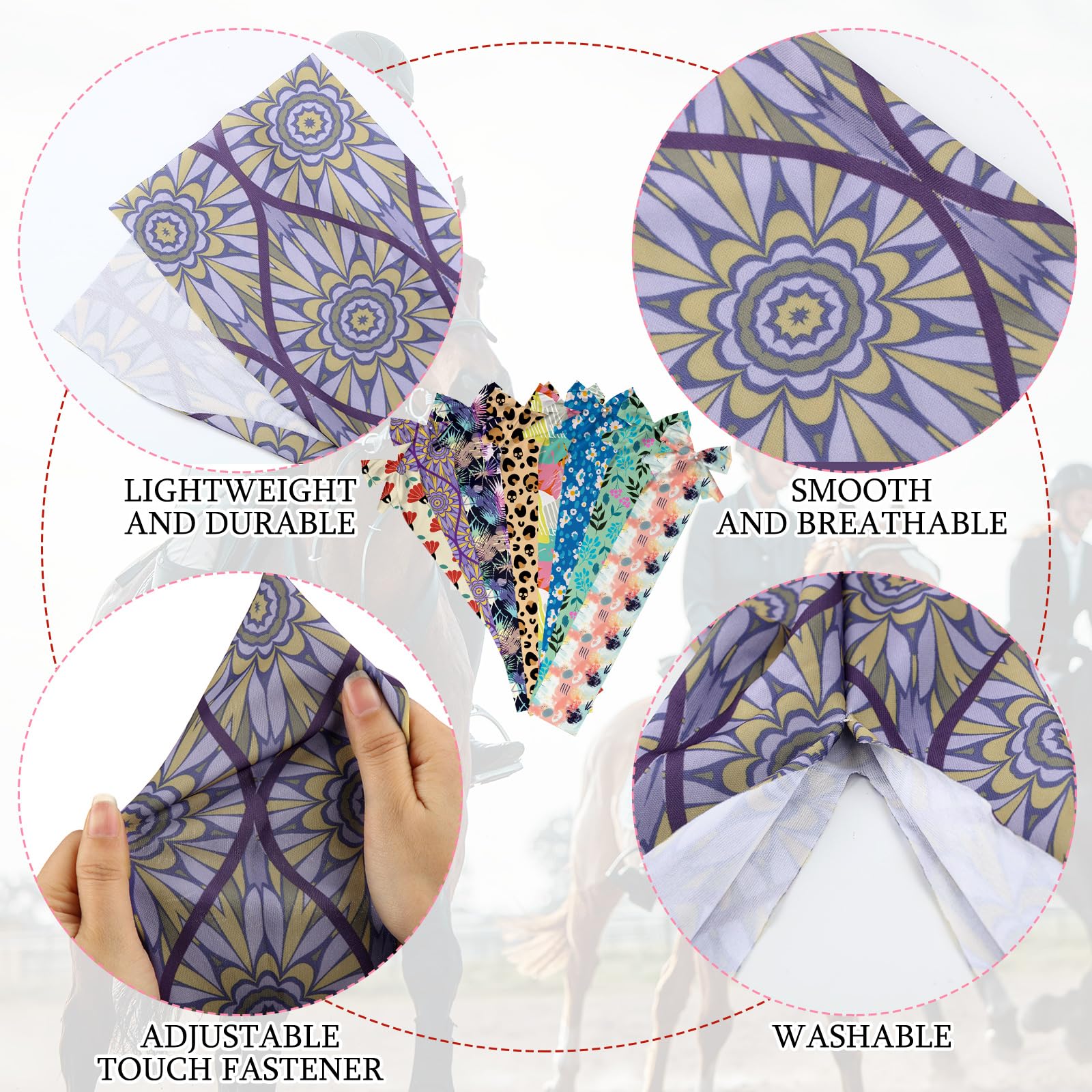 Eccliy horse tail bag colorful patterns enhance appearance with vibrant designs for performances