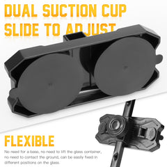 Eckpo reptile glass mount lamp stand close-up of double suction cups stabilizing the lamp