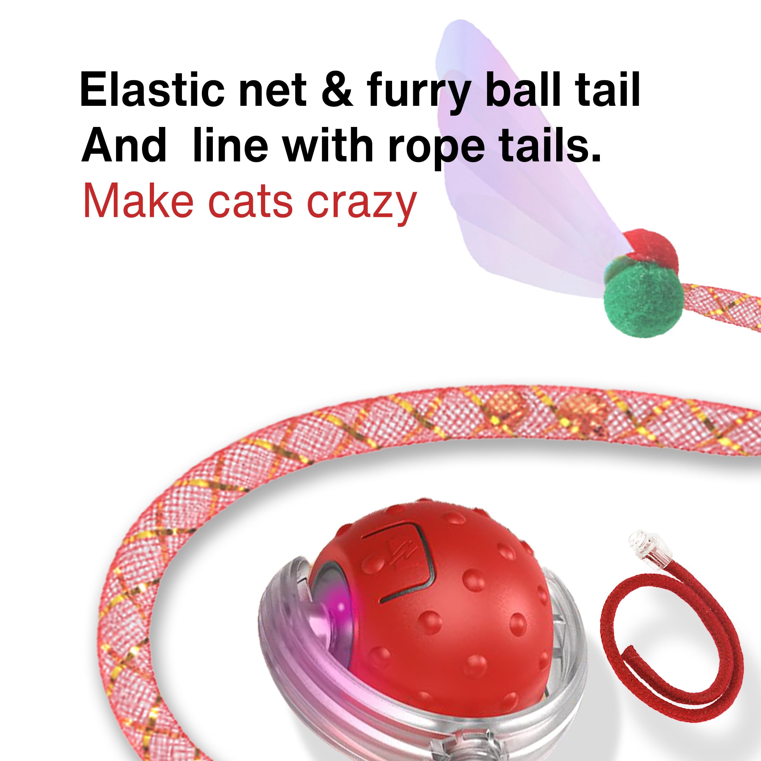 Ecliro Interactive Cat Toy Ball charging port for quick recharge.