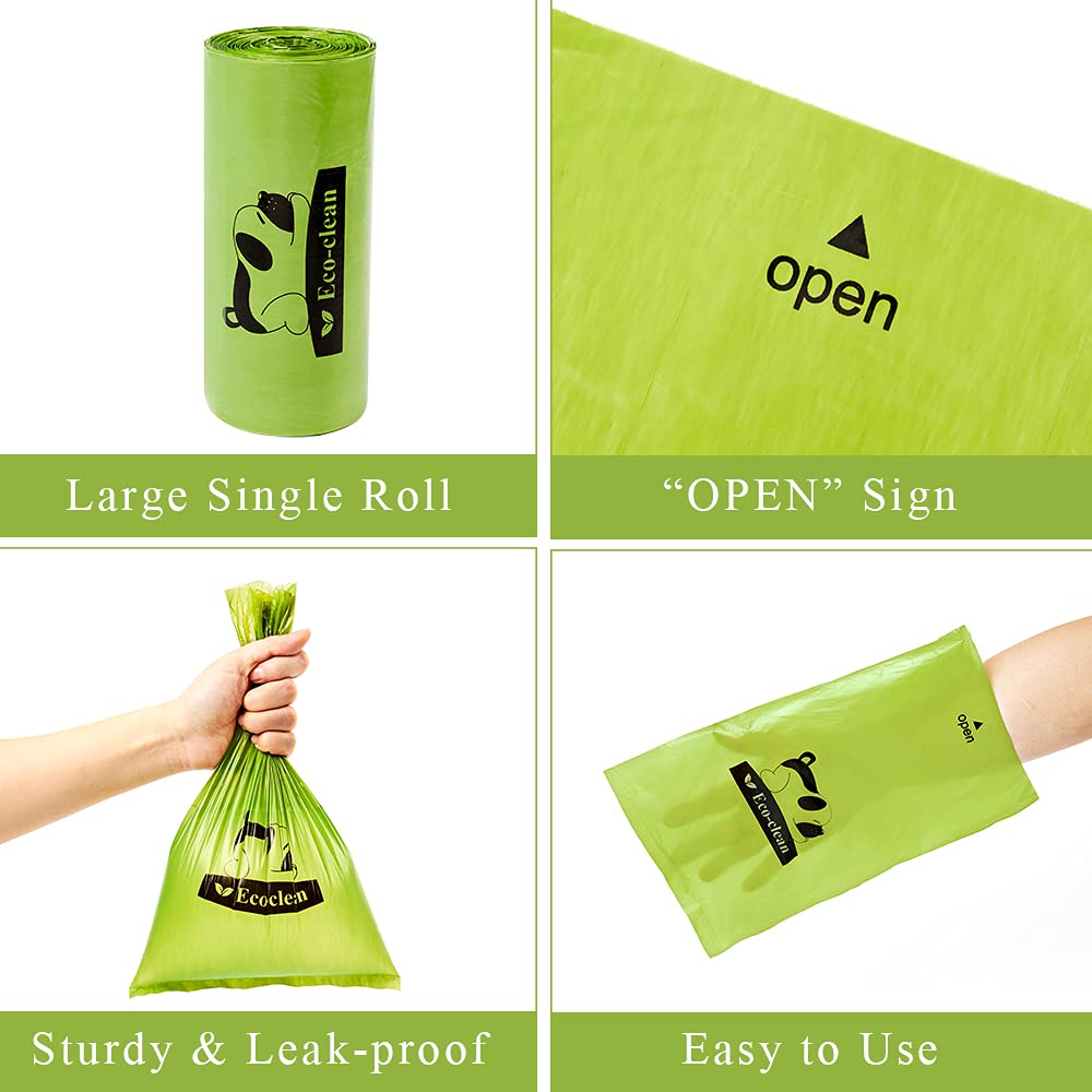 ECO-CLEAN poop bags measure 8x13 inches for all size pets.