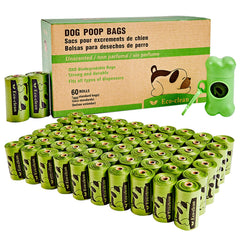 ECO-CLEAN poop bags in dispenser with leash clip for quick dog walks.