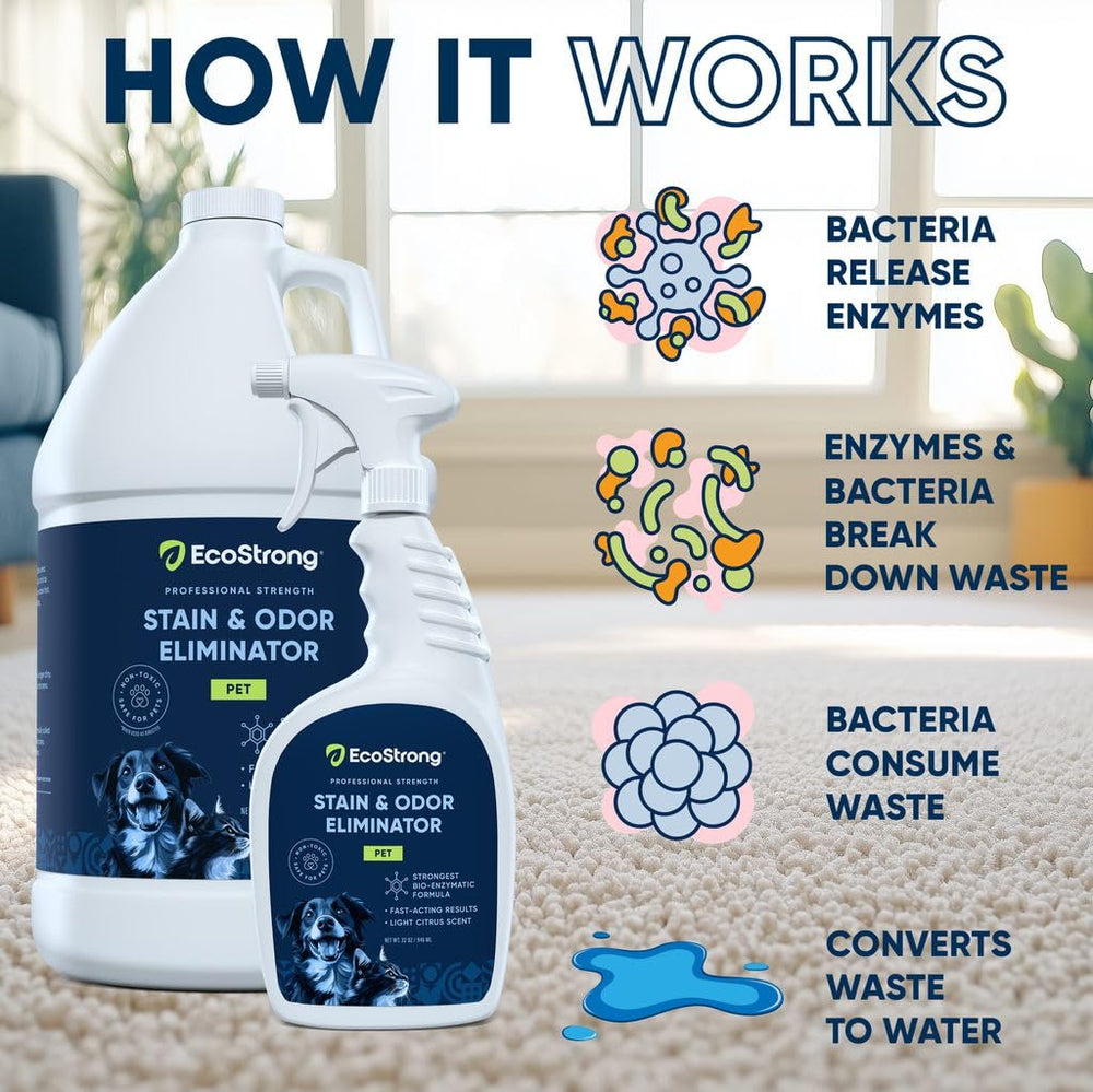 Eco Strong bed accident remover solution finalizes odor removal from bedding.