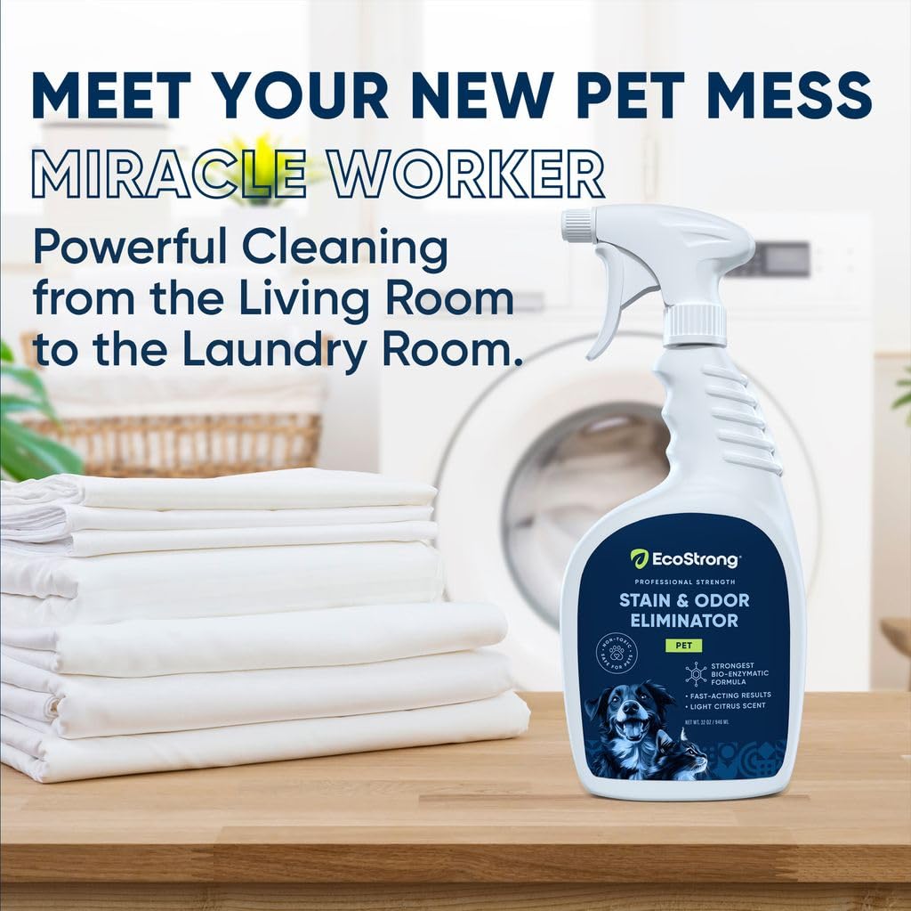 Eco Strong cat-urine-enzyme-cleaner-spray eliminates litter box odors