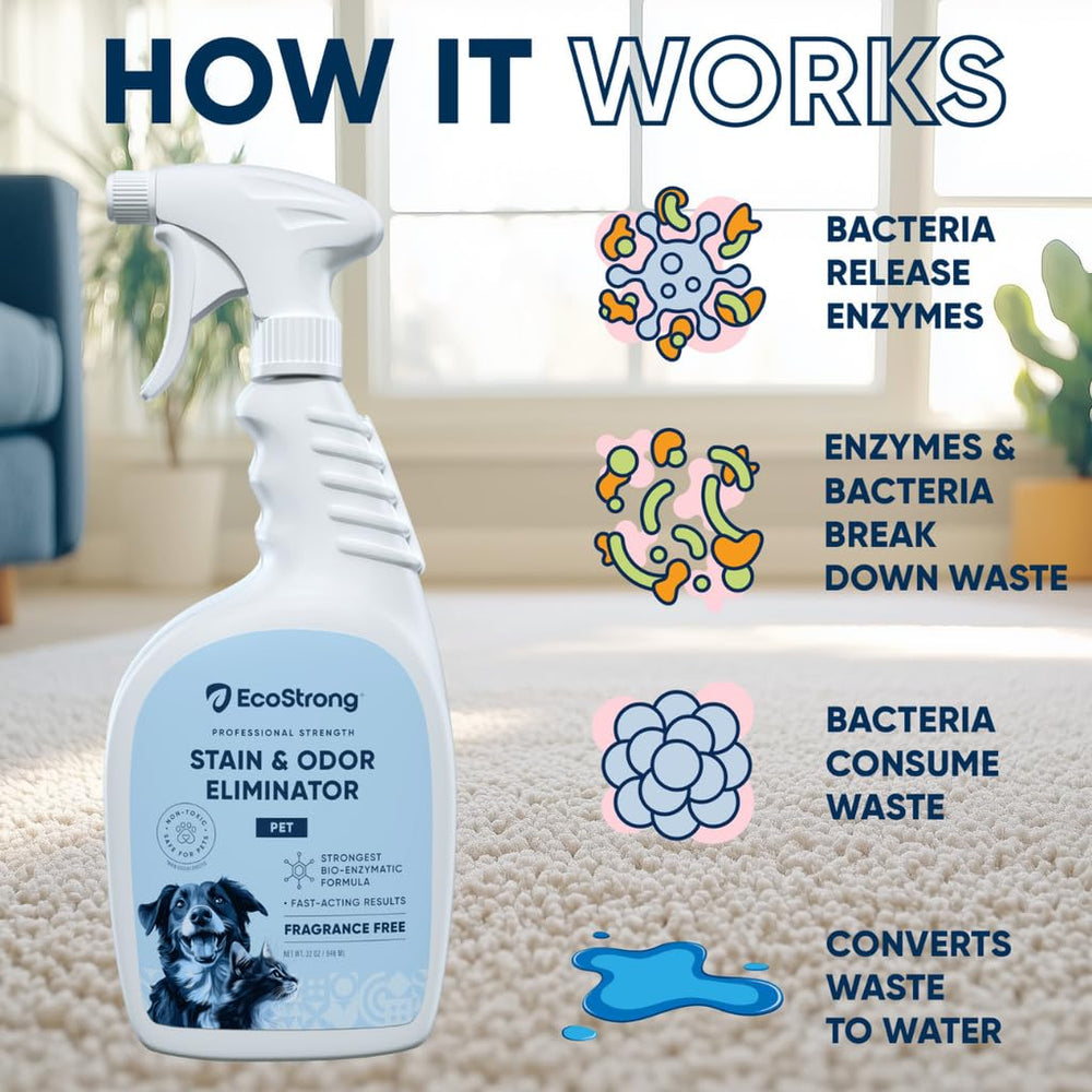 Eco Strong dog urine enzyme breakdown on flooring shows protein removal potential