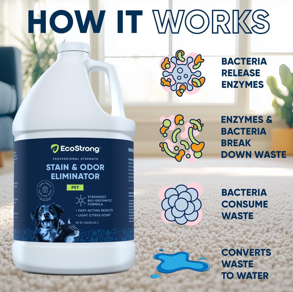 Eco Strong dog-urine-stain remover targets stains on floors and fabrics