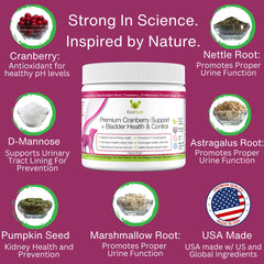 EcoBark cranberry soft chews packaging front emphasizing natural cranberry ingredients for daily wellness