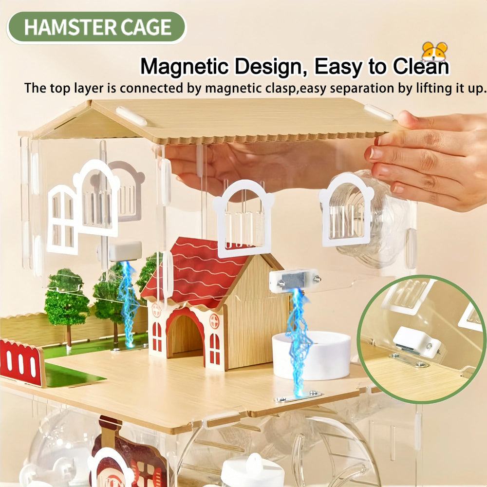 EcoCen 12in1 hamster cage accessories laid out for an all-inclusive setup.