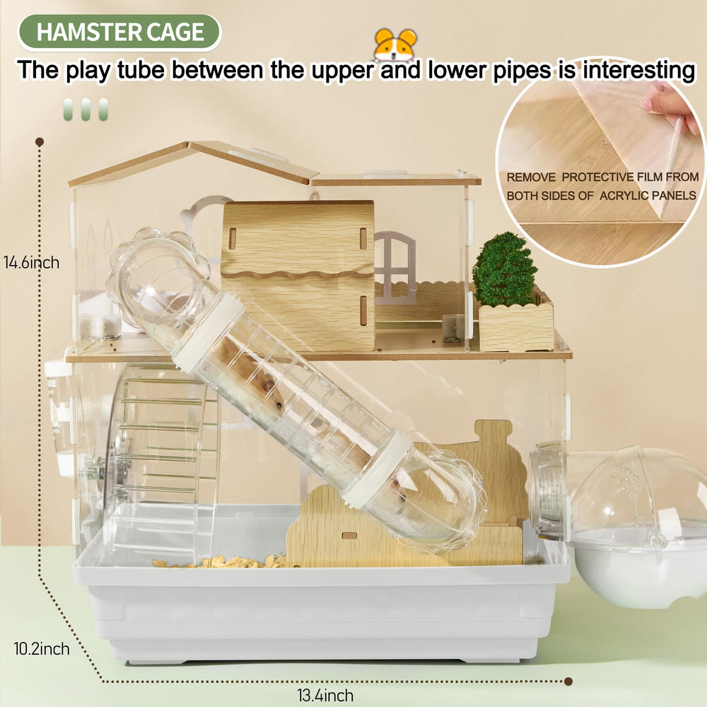 EcoCen 12in1 hamster cage assembly-parts close-up showing simple setup components.