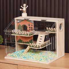 ECOCEN hamster cage multi-level design offers ample play space.