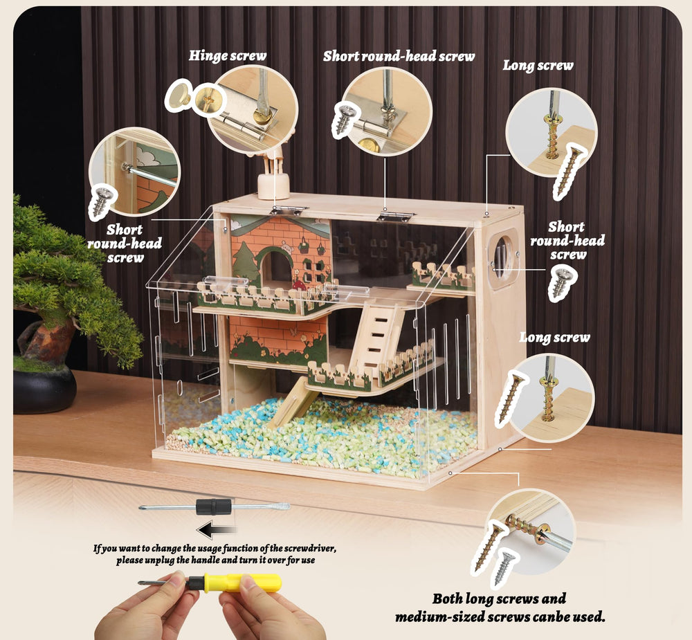 ECOCEN hamster cage acrylic sides have protective films to remove.