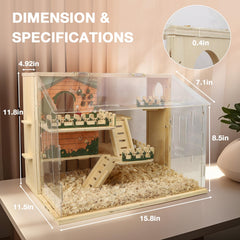 ECOCEN hamster cage top-open access enables quick feeding and cleaning.