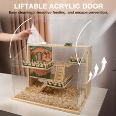 ECOCEN hamster cage side ventilation promotes fresh air and odor control.