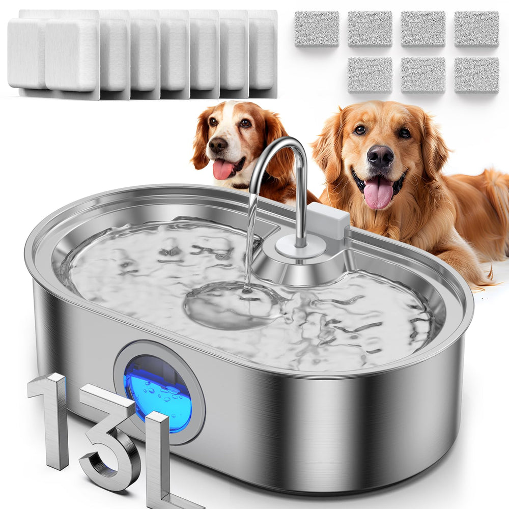 ECOCONUT 13L dog water fountain shows large capacity for long-lasting hydration.