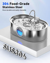 ECOCONUT stainless steel dog water fountain demonstrates rust-proof material quality.
