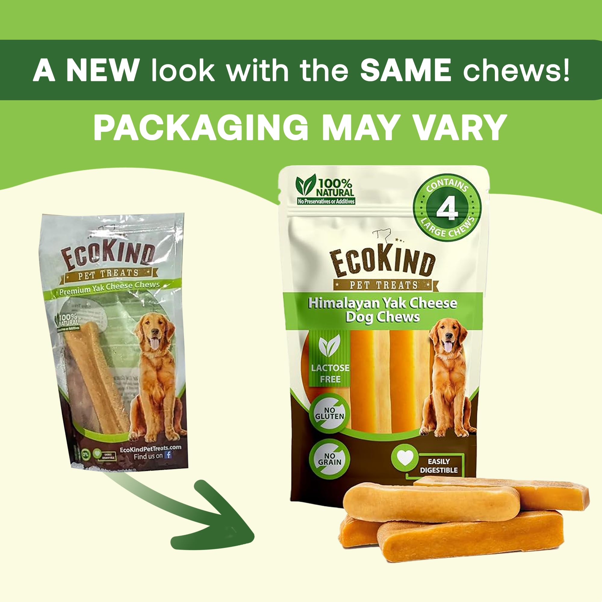 EcoKind Gold Yak Chews packaging brand confidence and quality