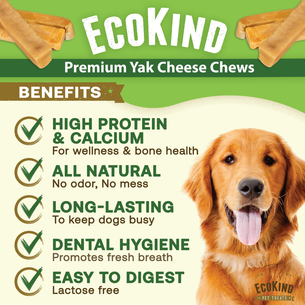 EcoKind Himalayan Yak Cheese Chew stick closeup for a long-lasting chew.