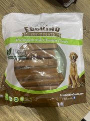 EcoKind Premium Gold Yak Chews large piece for big dogs, ideal for aggressive chewers