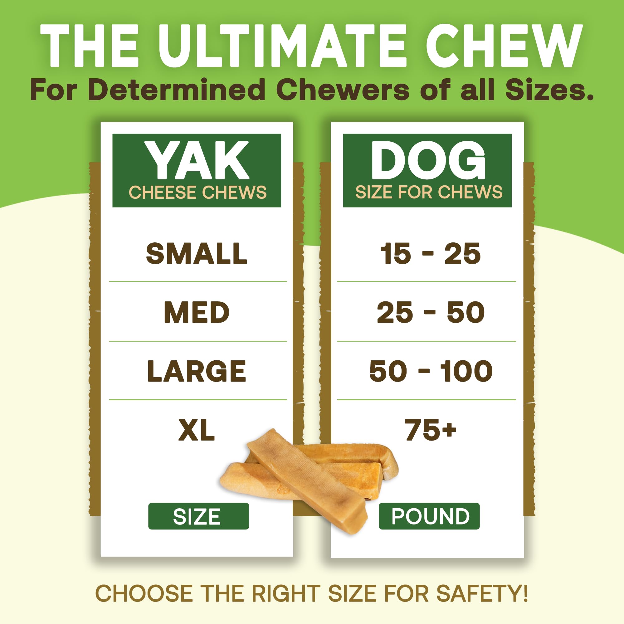 EcoKind Yak Chews in mixed sizes for dogs of all breeds