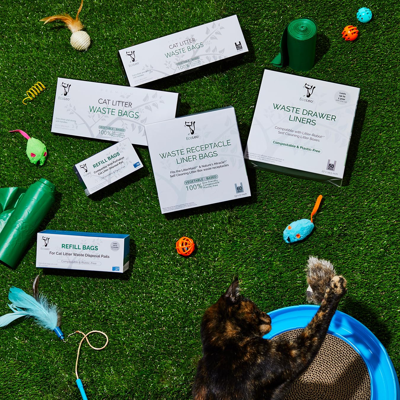 EcoLeo-heavy-duty-liner-strength-for-clumps conveys durable bags that handle heavy litter.