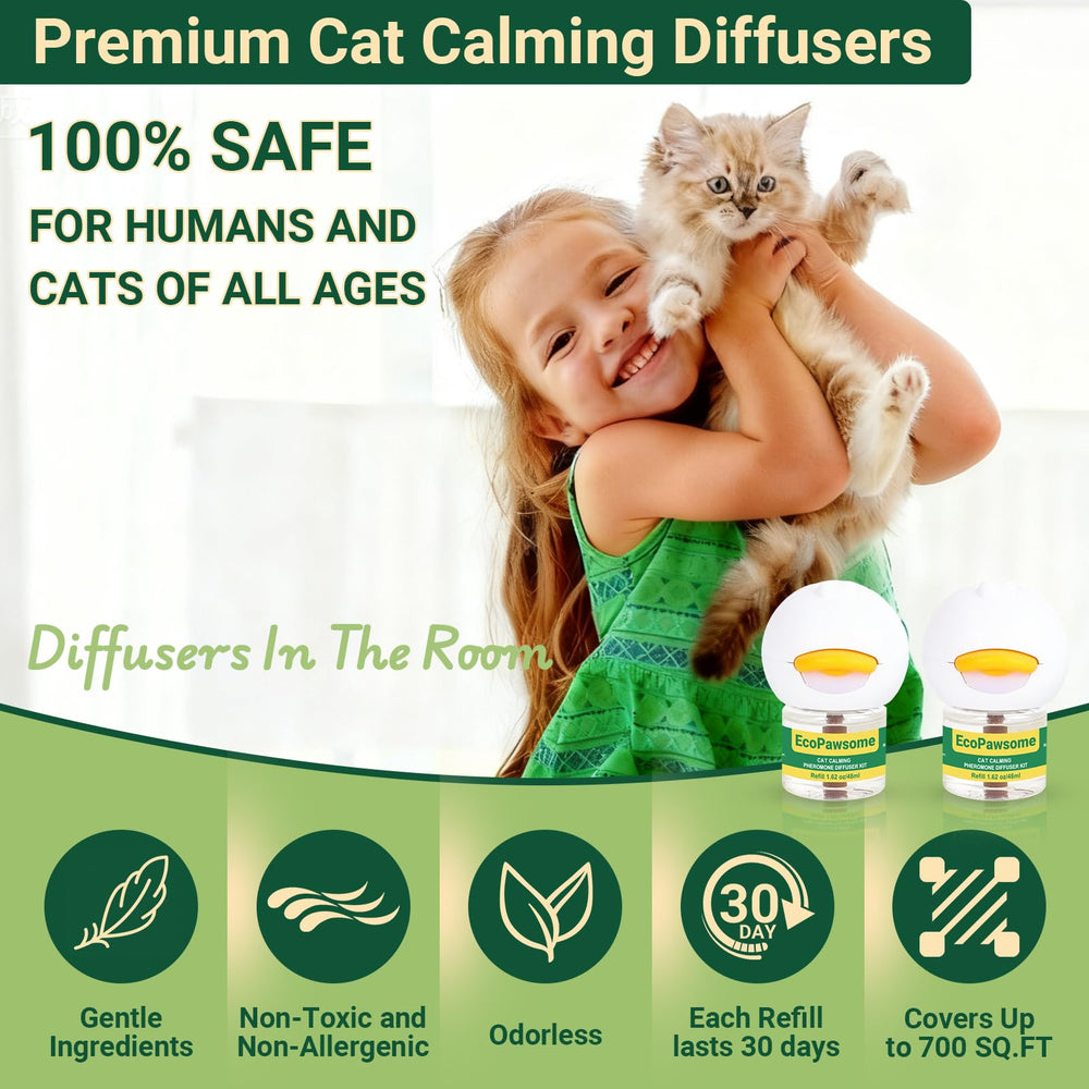 EcoPawsome calming collar on cat during indoor activity