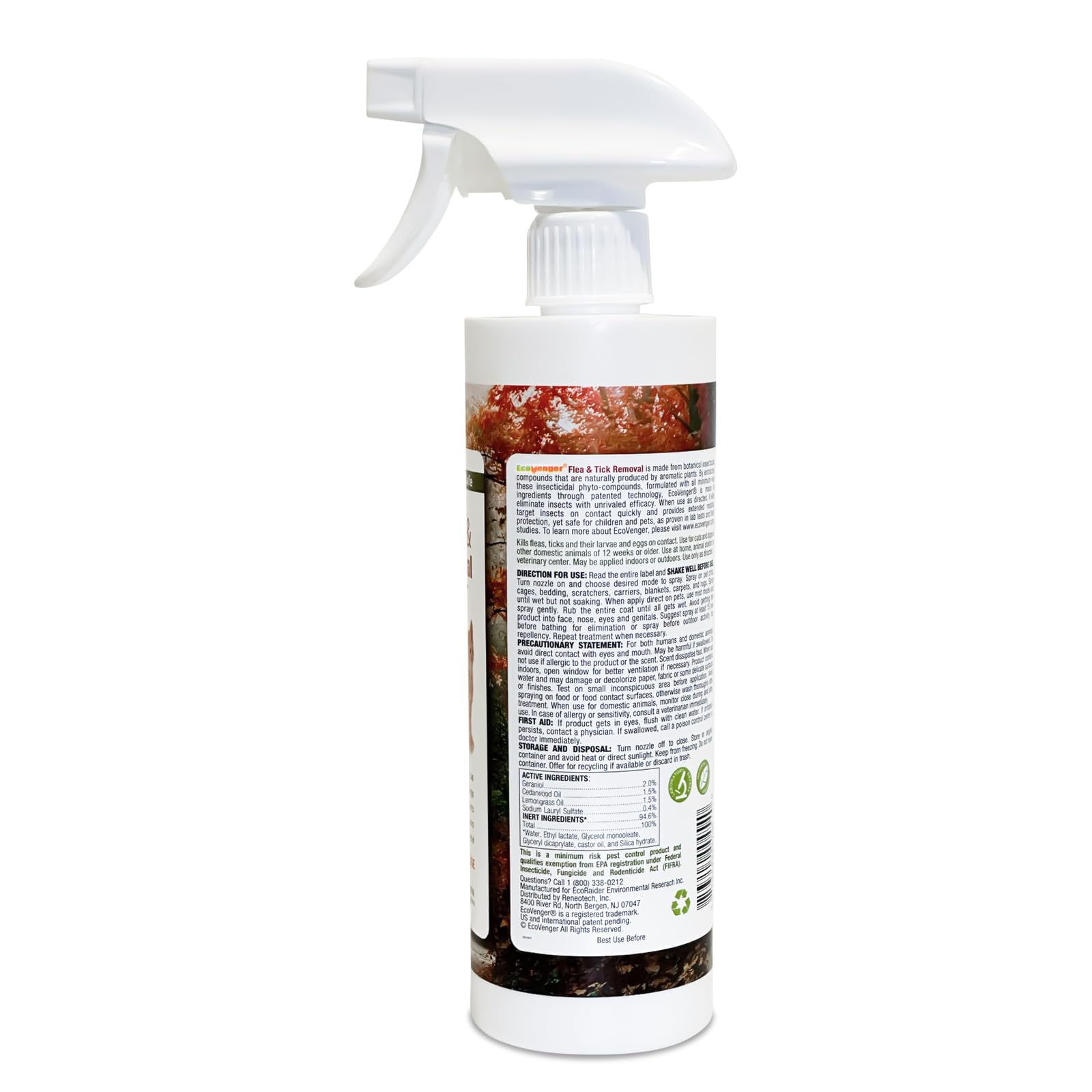 EcoVenger dog coat application shows easy spray on fur.