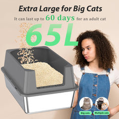 Ecsdsvsd XXXXL 65L capacity reduces frequent litter changes