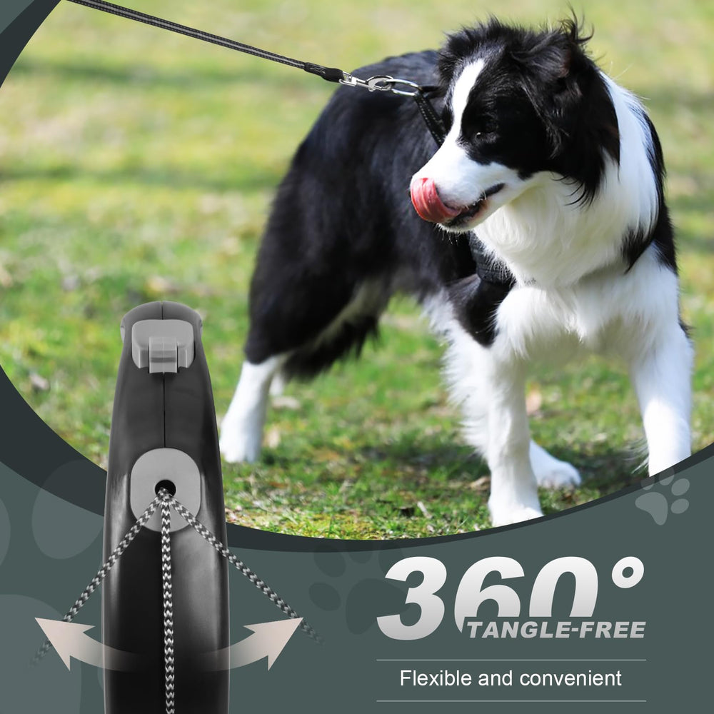 EC.TEAK retractable dog leash 20ft cord retracting for smooth, tangle-free operation.