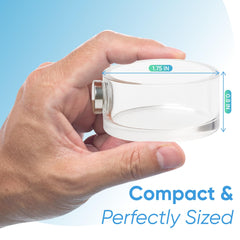 EctoTherm Magnetic Feeding Ledge mounted on glass enables elevated feeding and easy repositioning.