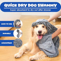 EDENATURE dog towel with quick dry fabric keeps pets fresh between baths.