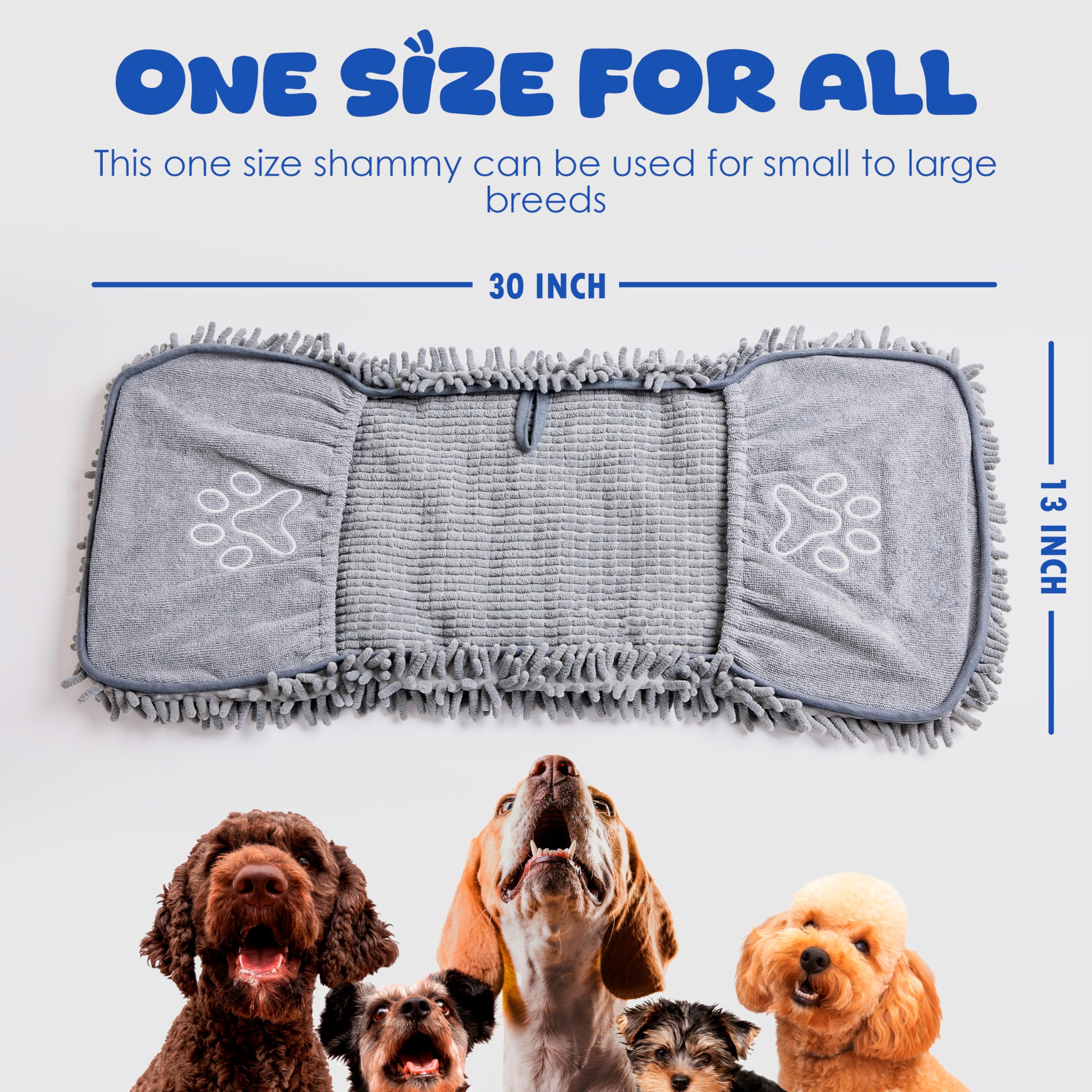 EDENATURE durable microfiber towel for dogs provides full-body coverage.