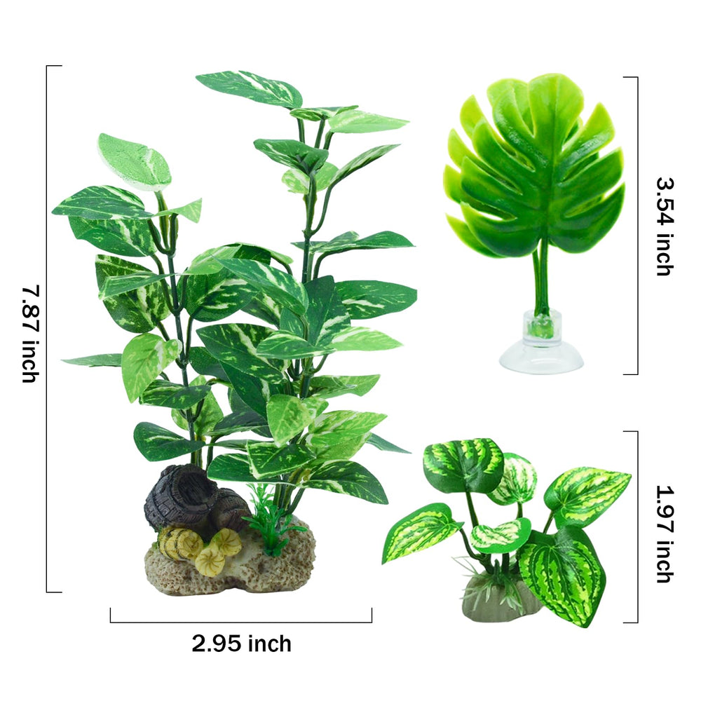 EDGCTYU aquarium plants close-up texture-green highlights durable plastic leaves.