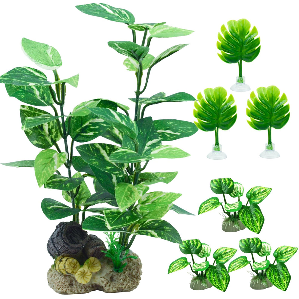 EDGCTYU aquarium plants front view shows lush green realism for tanks.