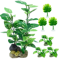 EDGCTYU aquarium plants front view shows lush green realism for tanks.