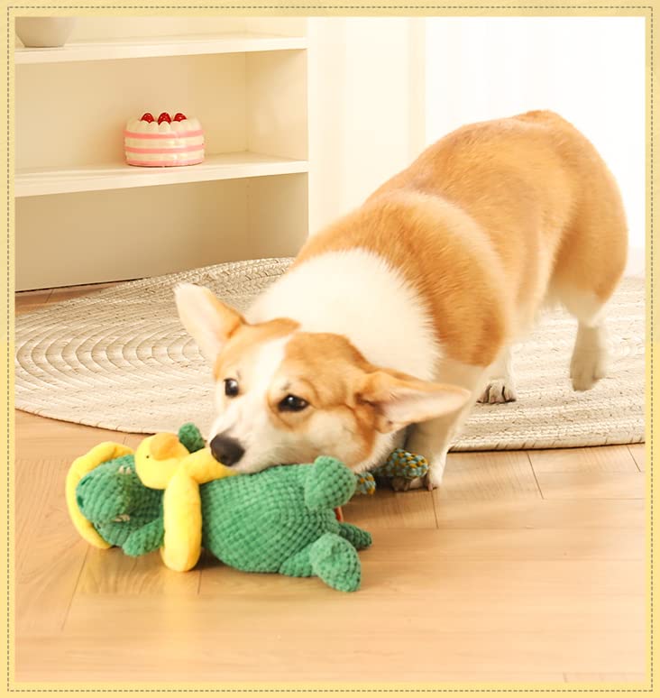 Edlike Squeaky Dinosaur Toy frisbee-action in flight supports fetch and exercise.