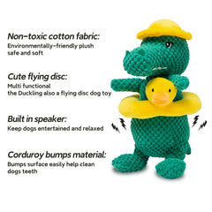 Edlike Squeaky Dinosaur Toy teeth-surface close-up aids dental comfort during chews.