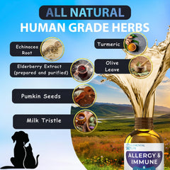 EDUZEBRA allergy relief drops cat serving highlights gentle seasonal support.
