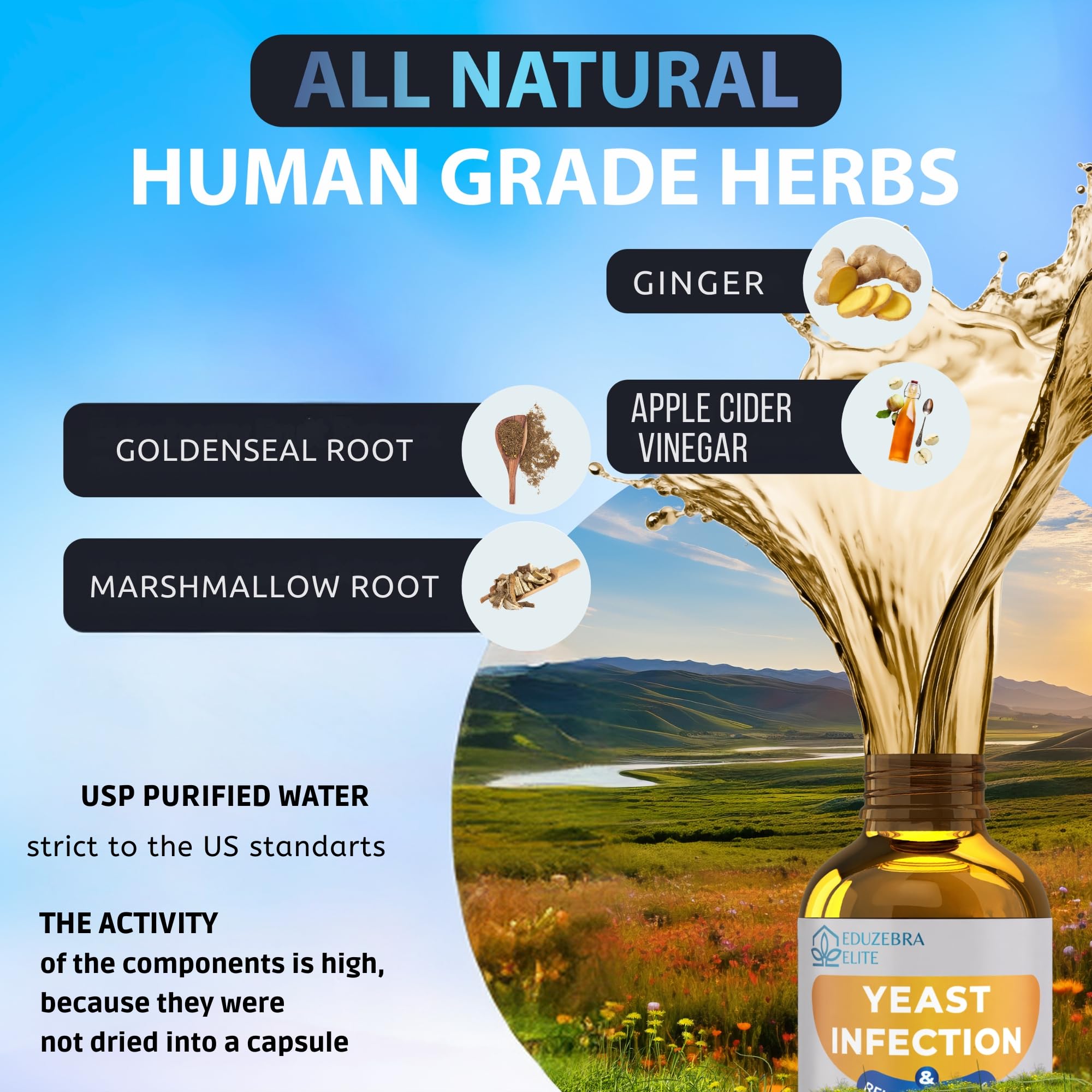 EDUZEBRA herbal-tincture-bottle uses natural ingredients to support dog comfort.