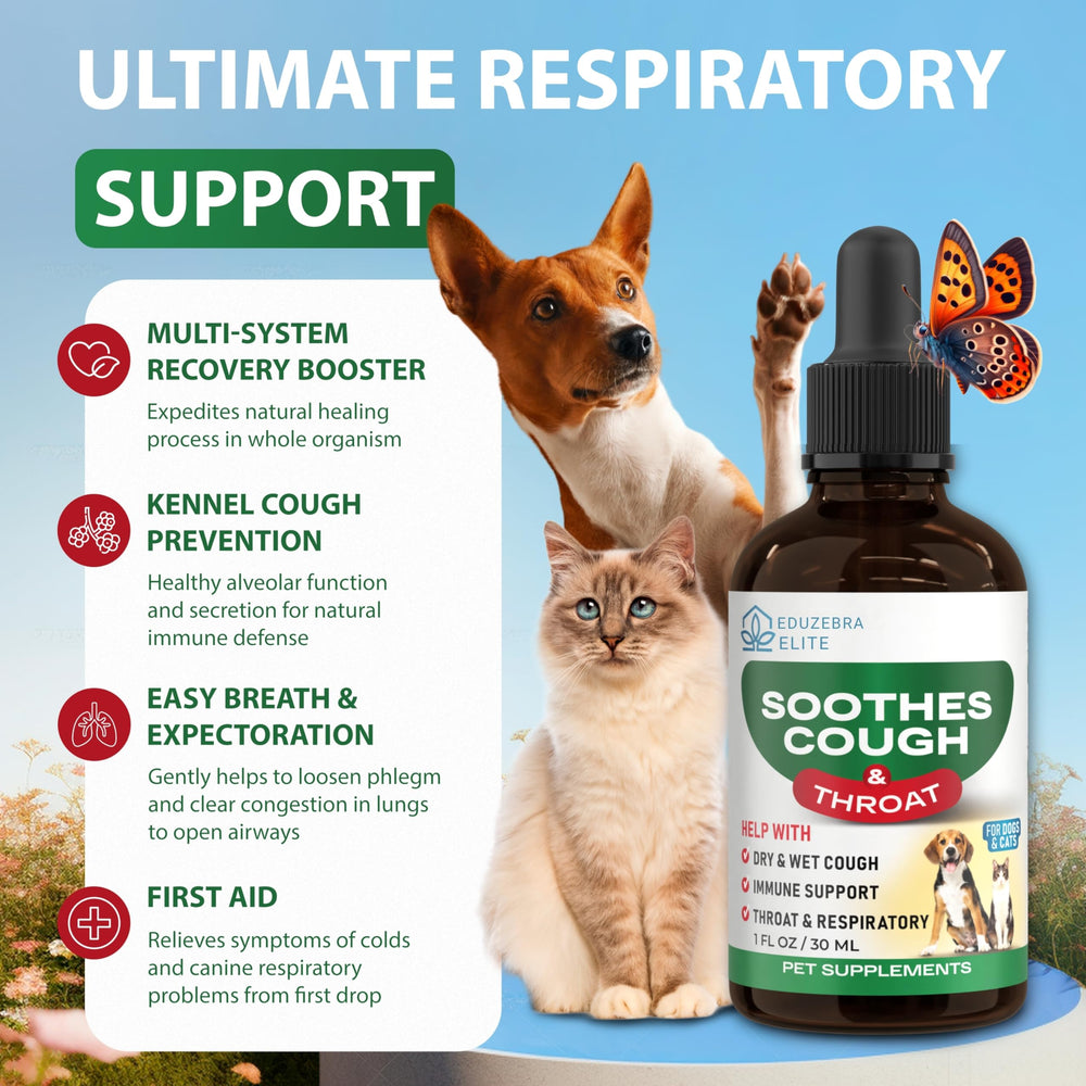 EDUZEBRA Kennel Cough Drops bottle highlighting travel-friendly relief
