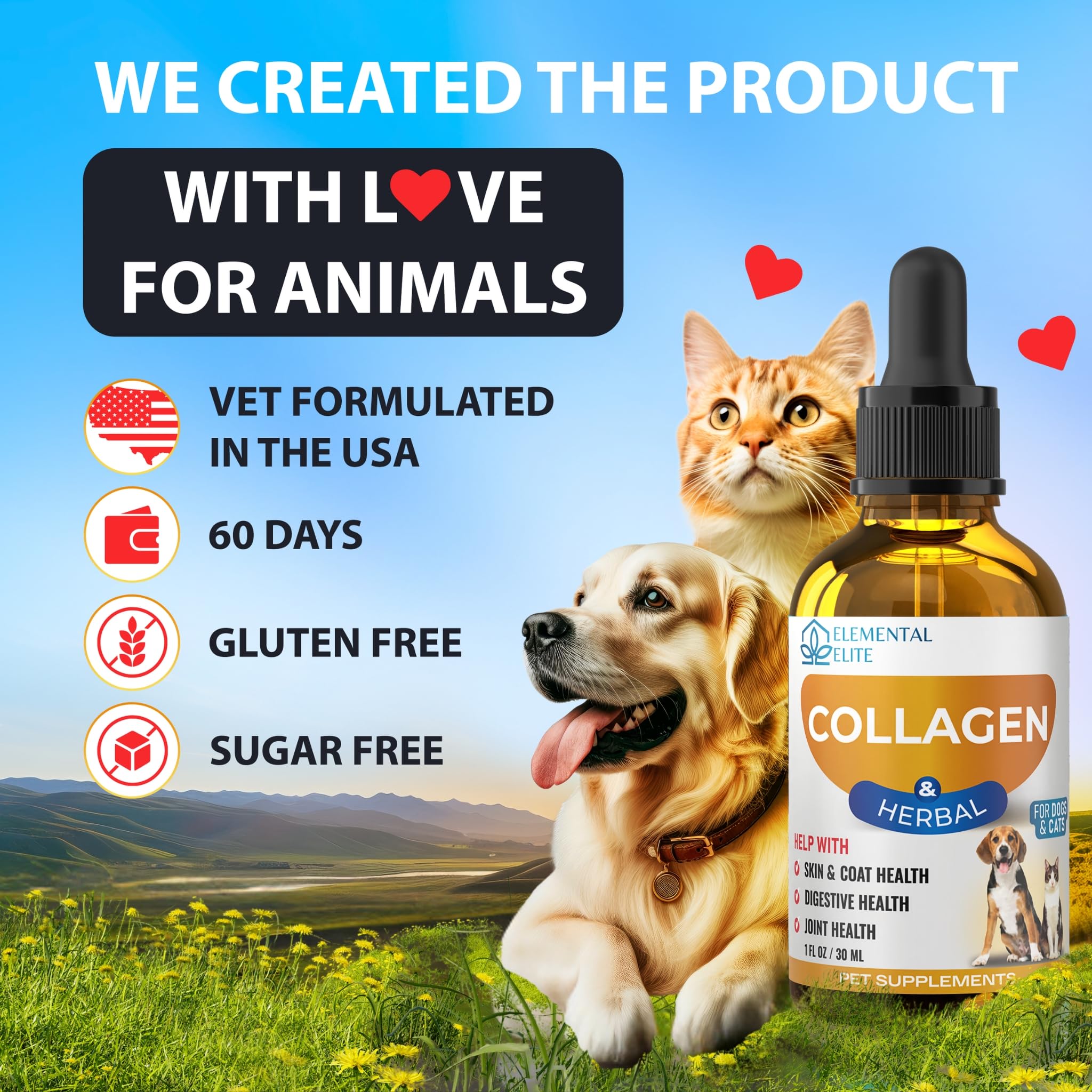 EDUZEBRA daily-use liquid collagen supports routine pet care.
