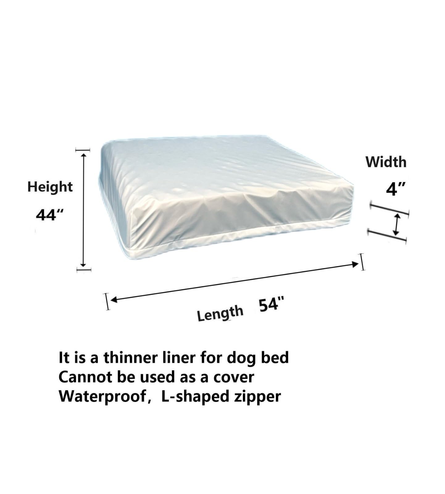 Liner installed on a bed illustrating full-wrap zipper coverage