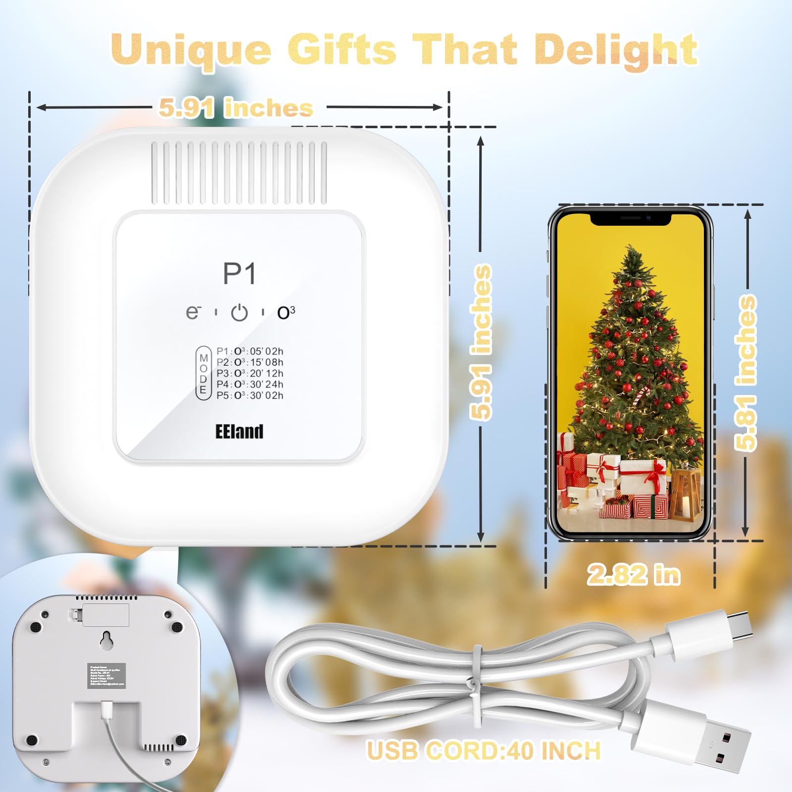 EEland deodorizer fits bathrooms, closets, cars and other small spaces.