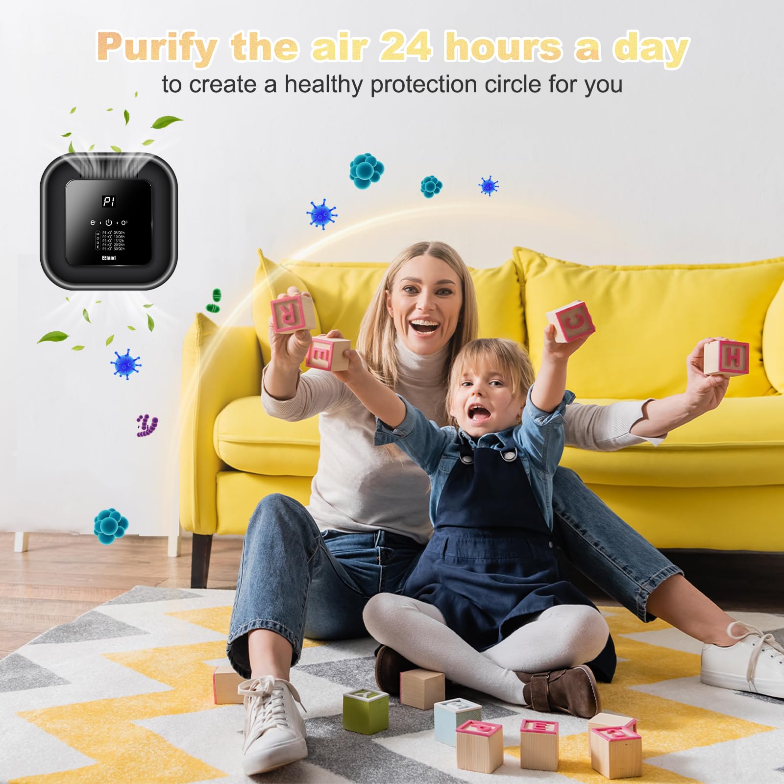 EEland cat litter deodorizer sleek black unit complements home decor.