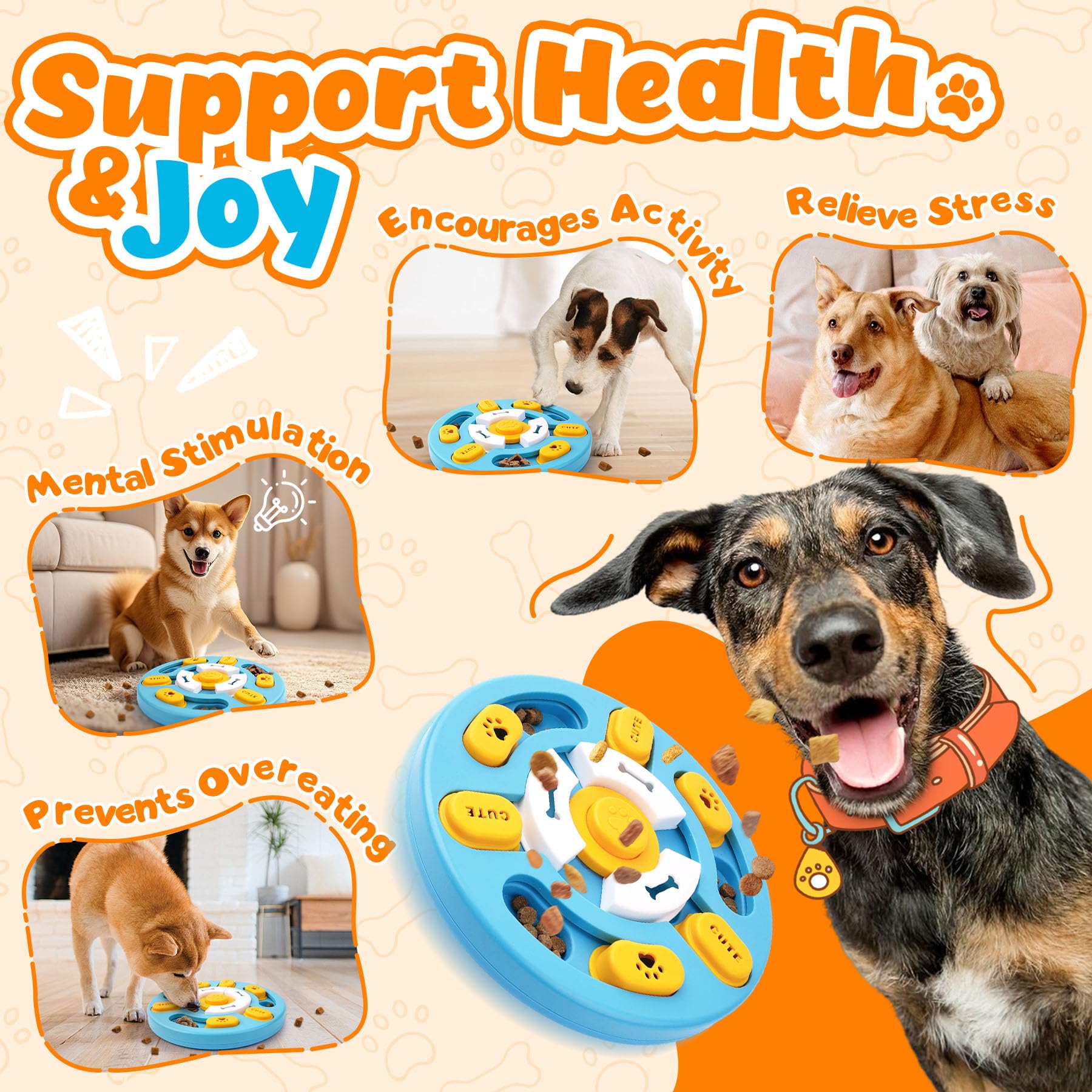 Eefitoys squeaky puzzle toy adds fun as dogs search for treats.