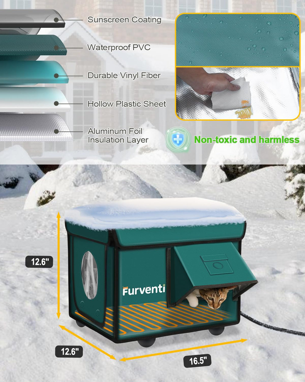 Eekkii feral cat housing offers durable shelter for outdoor use in cold weather.
