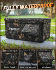 eekkii heated cat house leaf dual-doors-entrance offers easy access and safe escape routes