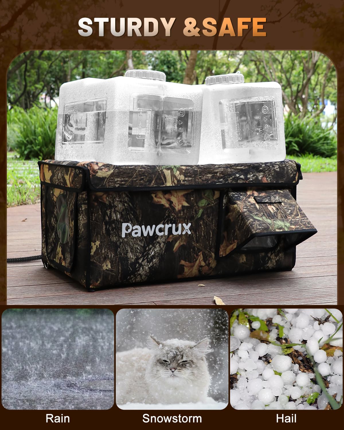 eekkii heated cat house leaf eaves-curtain provides double rain protection