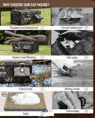 eekkii heated cat house leaf five-layer-insulation emphasizes year-round comfort
