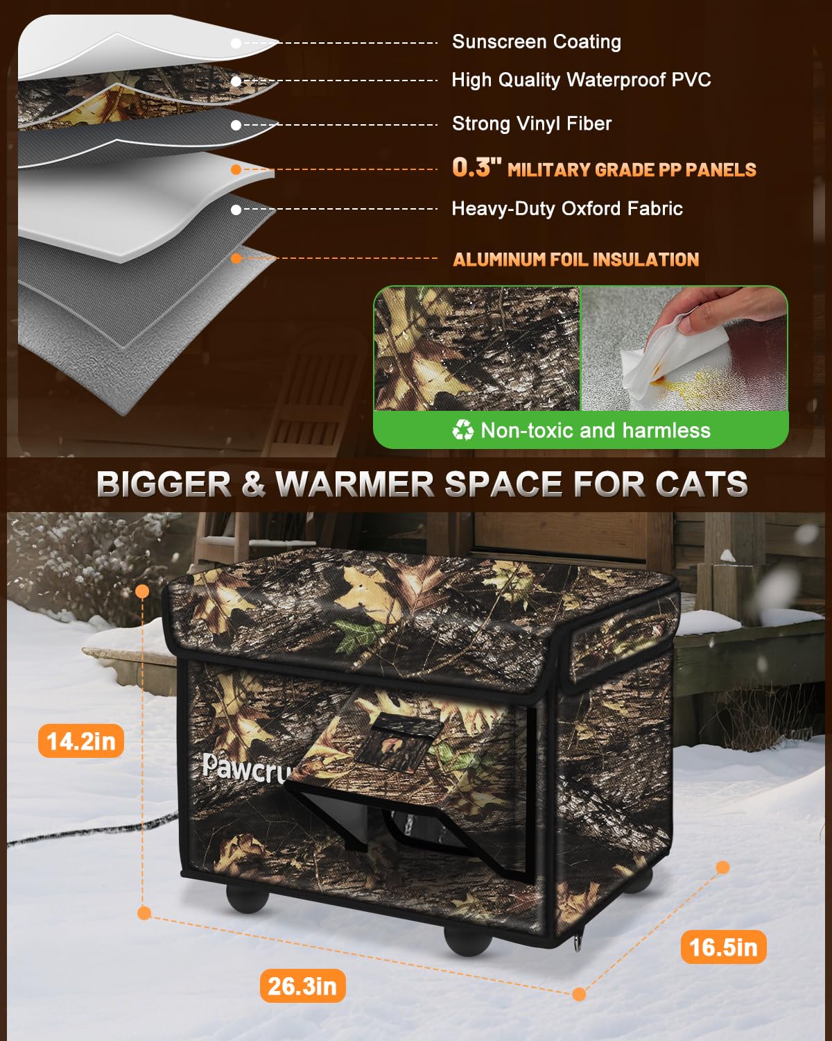 eekkii heated cat house leaf heating-pad-closeup highlights warmth for chilly nights
