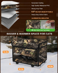 eekkii heated cat house leaf heating-pad-closeup highlights warmth for chilly nights